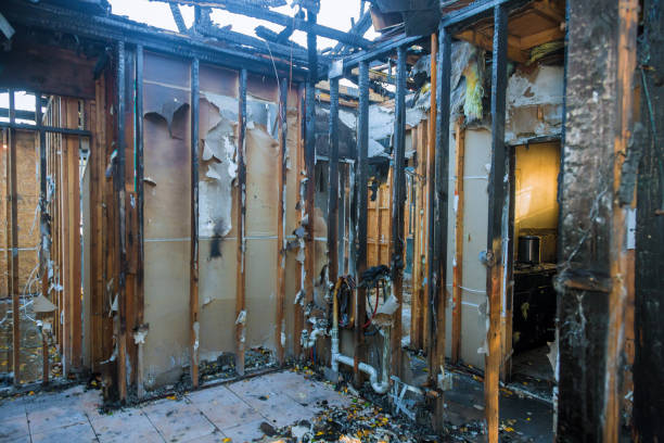 Professional Fire Damage Restoration technician working in Hauppauge, NY